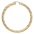 9ct Yellow Gold Large 69mm Twist Hoop