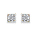 9ct Yellow Gold Princess Cut Cubic Zirconia Centre Stud