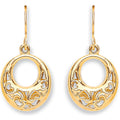 9ct Yellow Gold Hook Drop Heart Earrings