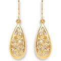 9ct Yellow Gold Hook Oval Drop Earrings