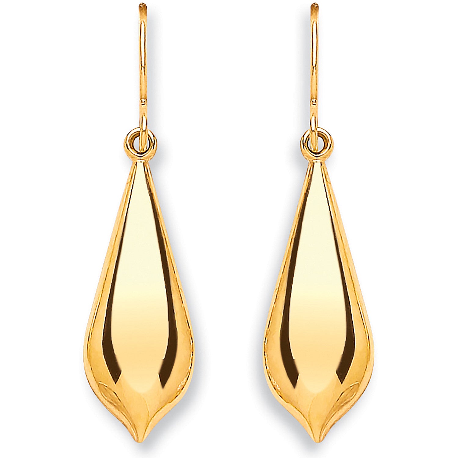 9ct Yellow Gold Pear Shape Drop Earrings