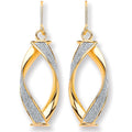 9ct Yellow Gold Twist Glitter Drop Earring