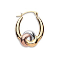 9ct Yellow White & Red Gold Hollow Fancy Hoop Earrings
