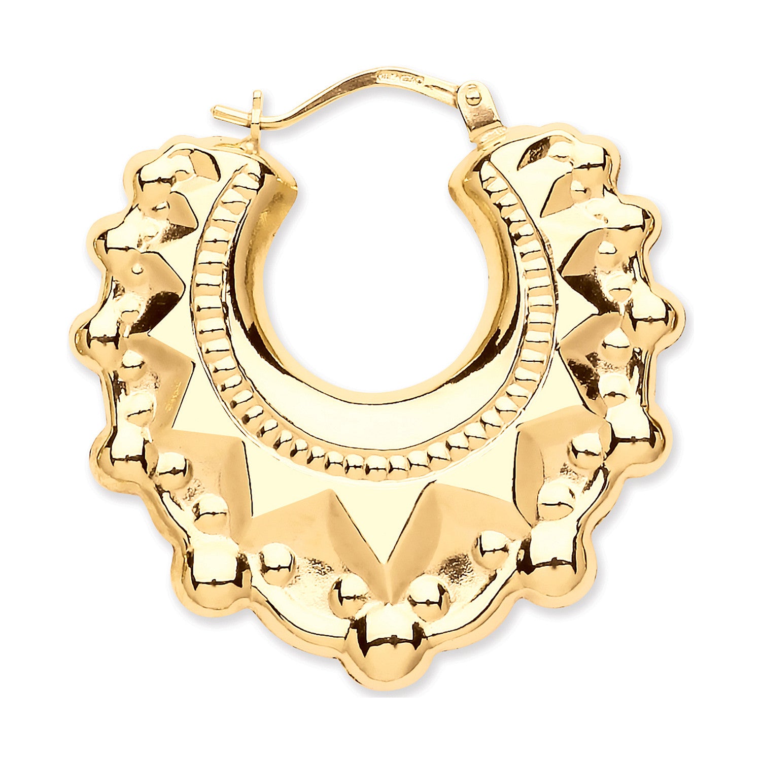 9ct Yellow Gold Traditional Creoles Earrings