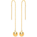 9ct Yellow Gold Ball Chain Threader Earrings