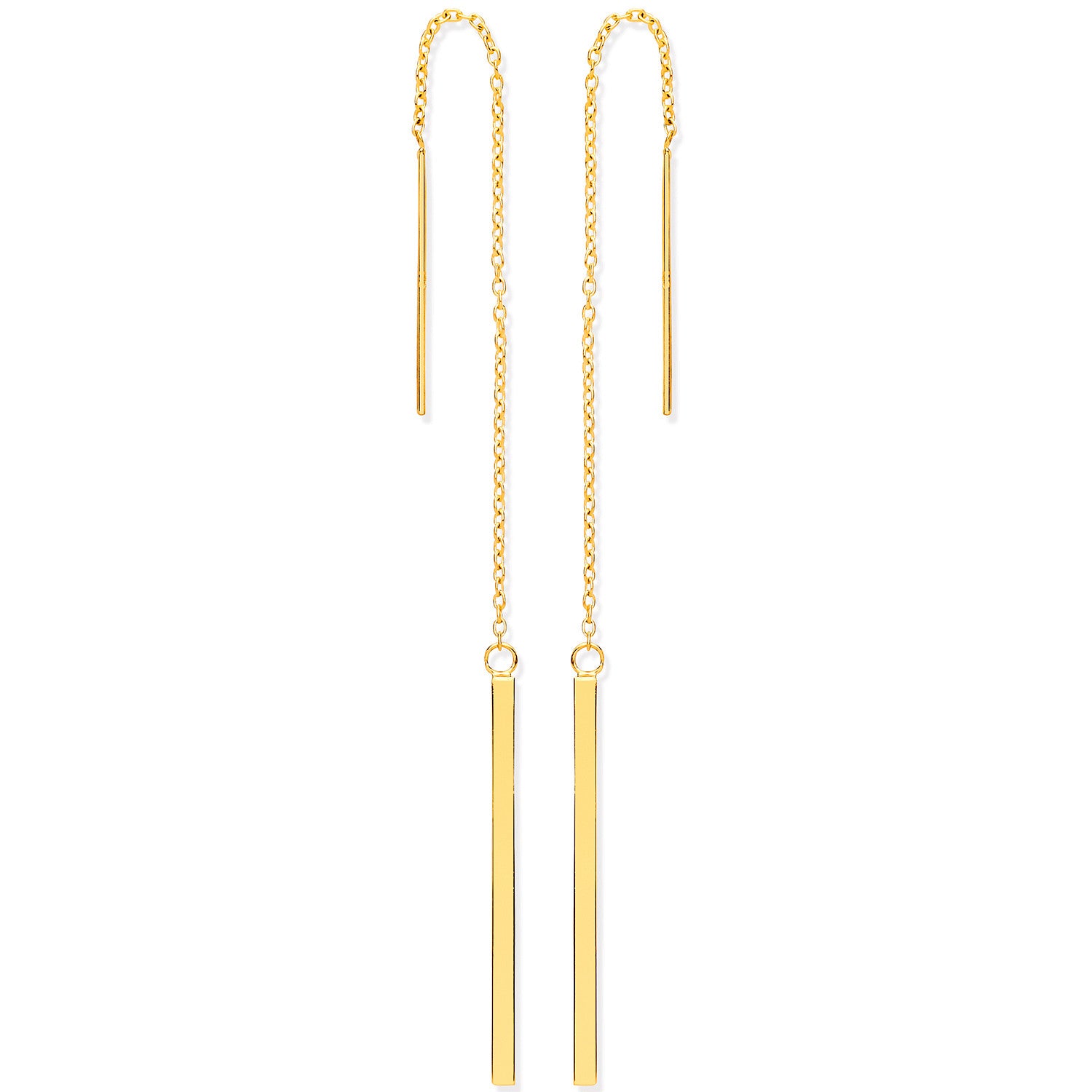 9ct Yellow Gold Chain Drop Threader Earrings