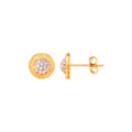 9ct Yellow Gold 8mm Round Cubic Zirconia Stud Earrings