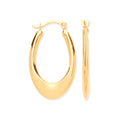 9ct Yellow Gold Hollow Plain Tube Earrings