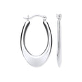 9ct White Gold Hollow Plain Tube Earrings