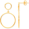 9ct Yellow Gold Circles Open Drop Earrings