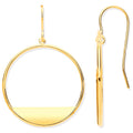 9ct Yellow Gold Circles Open Drop Earrings
