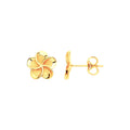 9ct Yellow Gold 10mm Flower, Frosty Finish Stud Earrings