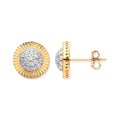 9ct Yellow Gold 12mm Round Cubic Zirconia Stud Earrings