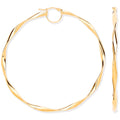 9ct Yellow Gold 65mm Hollow Twist Hoop Earrings