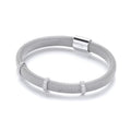 Sterling Silver Mangetic Bangle with Three Rows of Cubic Zirconia's