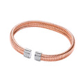 Rose Coated Sterling Silver Cubic Zirconia Torque Bangle