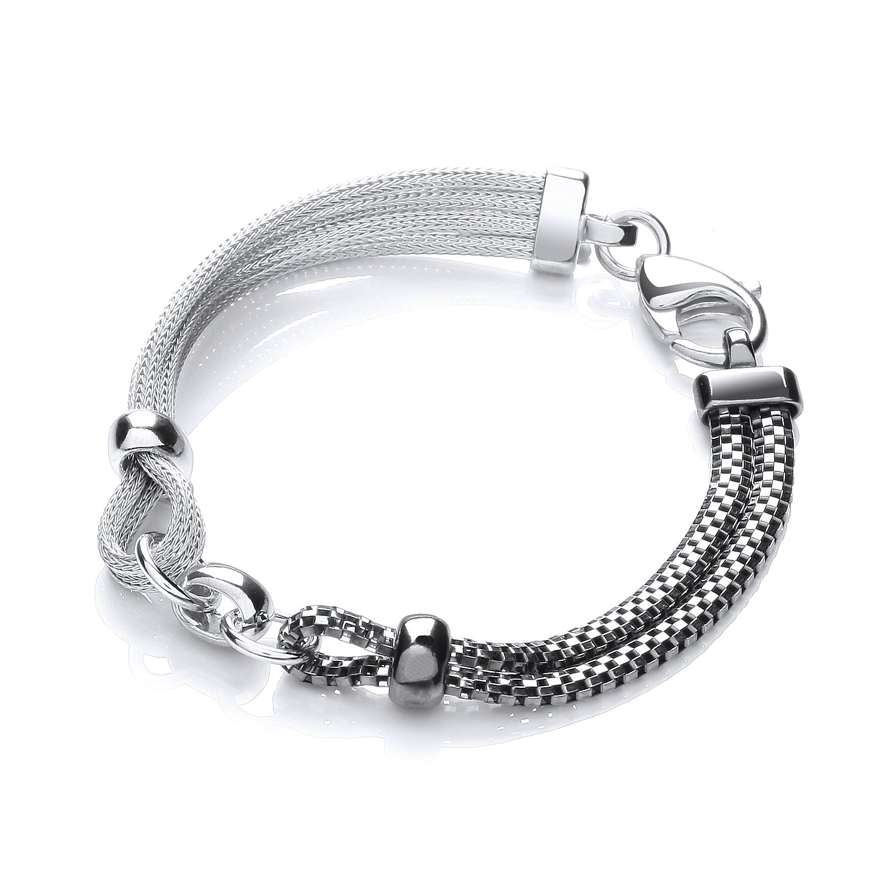 Ruthenium & Sterling Silver Mesh Bracelet