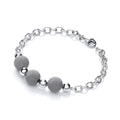 Sterling Silver with Three Moondust Beads Bracelet