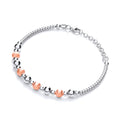 Sterling Silver & Rose Plated Beads Bracelet