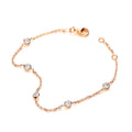 Gold Coated Rubover 5 Cubic Zirconia's Bracelet 7"