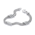Double Row 3 Strings of Cubic Zirconia's Bracelet 7"