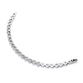 Sterling Silver Cubic Zirconia's Teardrop Link Ladies Sterling Silver Bracelet