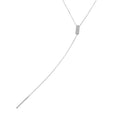 Sterling Silver Cubic Zirconia Vertical Bar and ID Plate