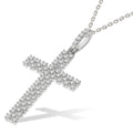 Micro Pave' Multi Row Cubic Zirconia Cross with Chain