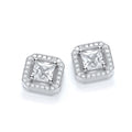 Micro Pave' Princess Cut Cubic Zirconia Fancy Stud