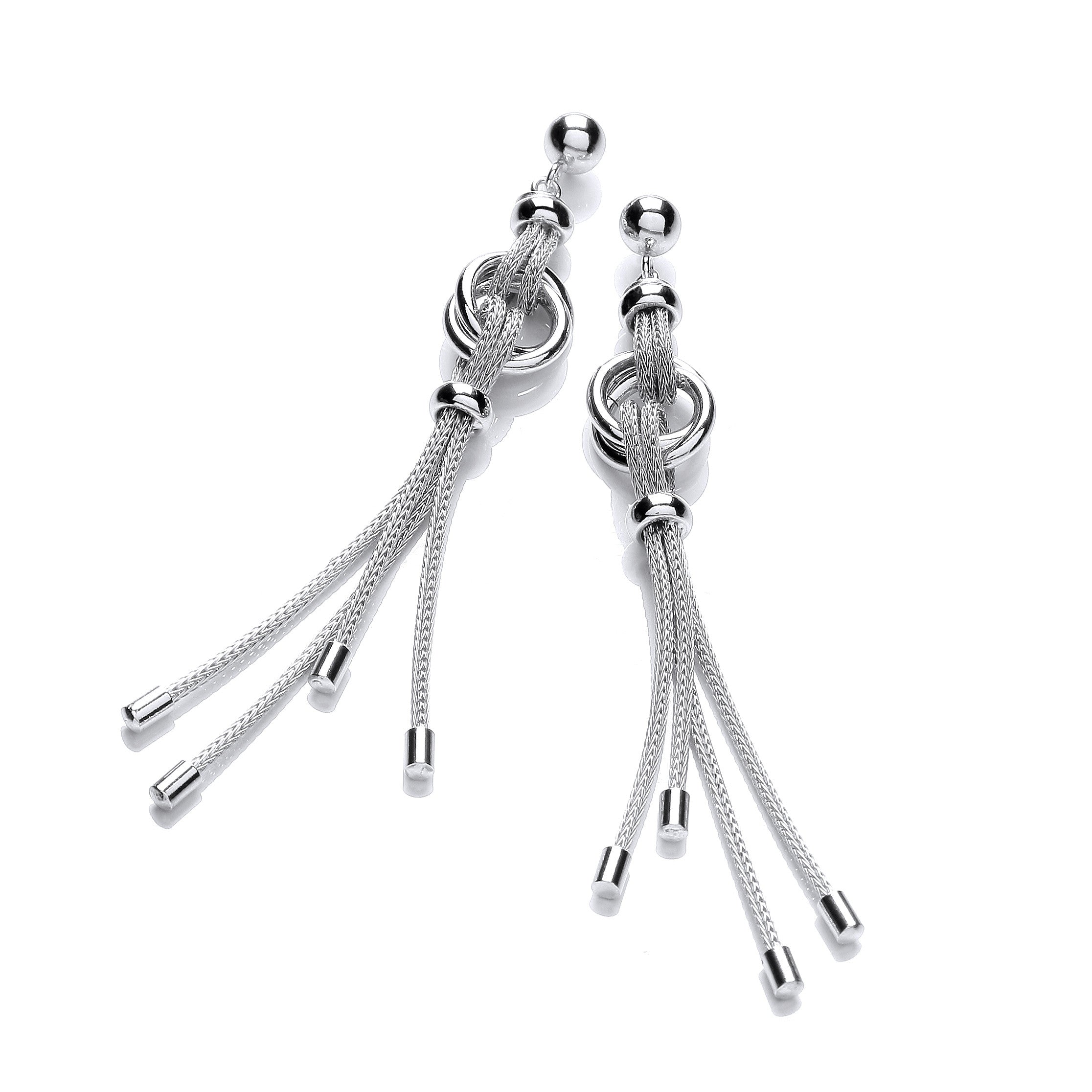 Sterling Silver Fancy Drop Earrings
