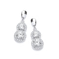 Micro Pave' White Cubic Zirconia Drop Earrings
