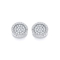 Micro Pave' Round Cubic Zirconia Stud Earrings