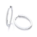 Micro Pave' Oval Hoop Cubic Zirconia Earrings