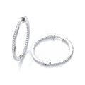Micro Pave' Round Hoop Cubic Zirconia Earrings