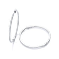 Micro Pave' Big Round Hoop Cubic Zirconia Earrings