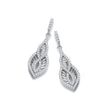 Micro Pave' Cubic Zirconia Encrusted Teardrop Shaped Earrings