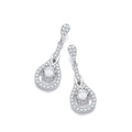 Micro Pave' Teardrop Cubic Zirconia Earrings