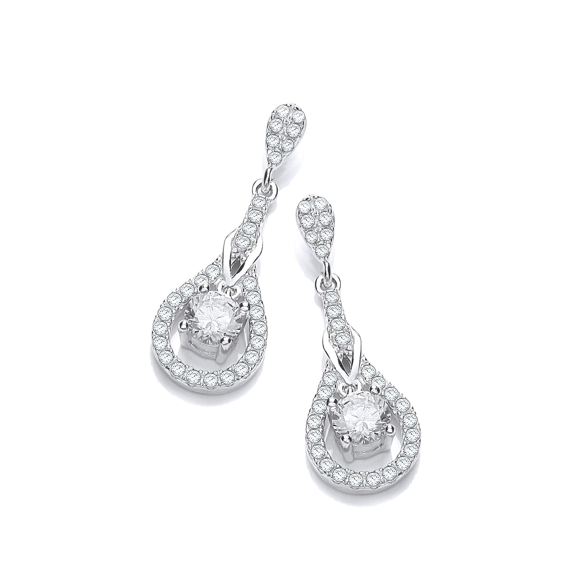 Micro Pave' Teardrop Cubic Zirconia Earrings