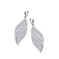 Micro Pave' Leaf Cubic Zirconia Earrings