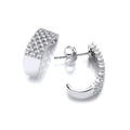 Micro Pave Multi Row Cubic Zirconia Sterling Silver Earrings
