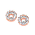Rose Gold Coated Circle of Life in Baguettes and Round Cubic Zirconia Earrings