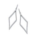 Sterling Silver Diamond Shaped Cubic Zirconia Drop Sterling Silver Earrings