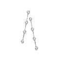 Sterling Silver Rubover Clear Cubic Zirconia's Drop Earrings
