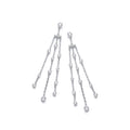 Three Strings with Rubover Cubic Zirconias Sterling Silver Drop Earrings