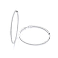 Micro Pave' 60mm Round Hoop Cubic Zirconia Earrings