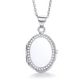 Oval Shape with Thin Line of Cubic Zirconia's Locket