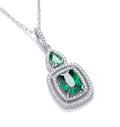Micro Pave' Fancy Pendant Green Cubic Zirconia with 18" Chain