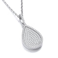 Micro Pave' Pear Shape Pendant with 18" Chain