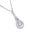 Micro Pave' Teardrop Cubic Zirconia Pendant with 18" Chain