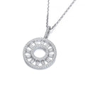 Circle of Life Round & Baguette Cubic Zirconia Pendant with 18" Chain